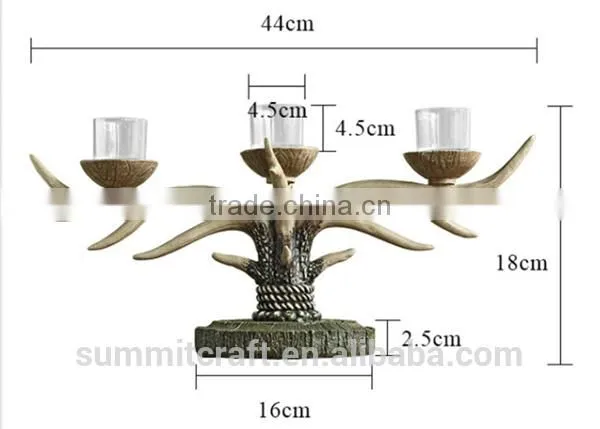 Home Goods Antiques Resin Deer Antler Old Fashioned Candle Holder photo-6