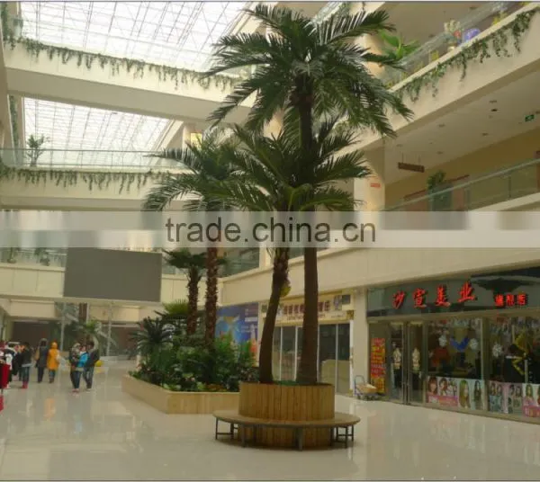 Artificial Palm Tree With Brown Bark Fiberglass Tree Sale Fake Tree Outdoor Decoration photo-2