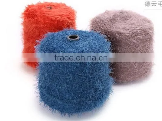100%Polyamide/Nylon Fancy Feather Knitting Yarn With Colored photo-2