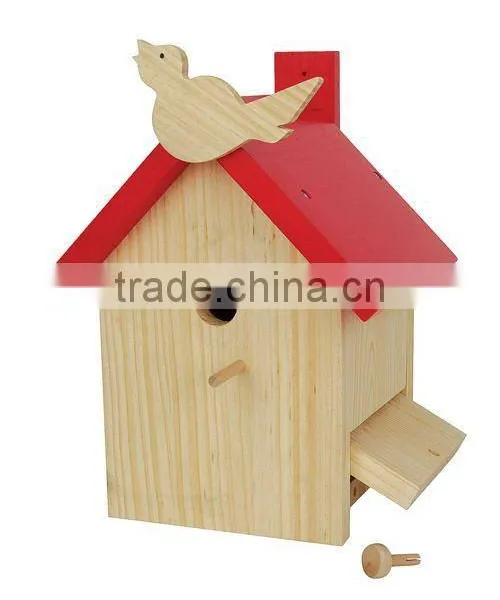Pretty Painted Wooden Decorative Bird House,wooden Craft Bird House