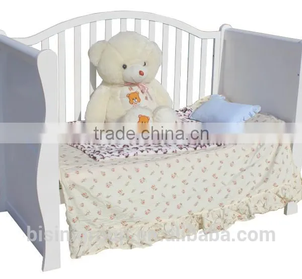 European Style New Born Baby Bed, Wooden Baby Crib Multifunction Baby Crib Bed With Drawer photo-3