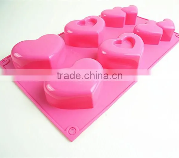 10115 6 Pcs Hearts Shape Silicone Cake Mold photo-5