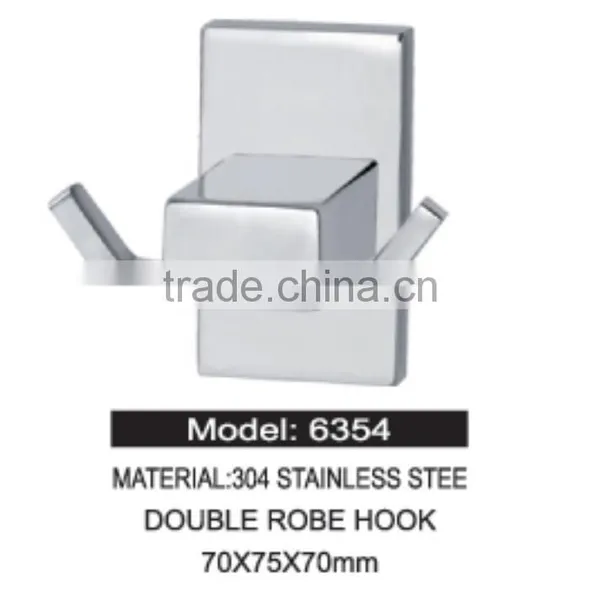 2016 The Hottest Wholesale Price Storage Modern Bath Hardware Factory Supply 304 Stainless Steel Double Robe Hook photo-4