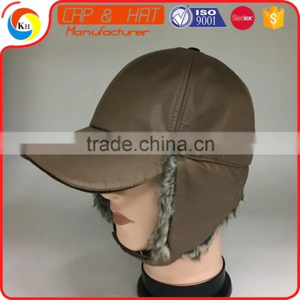 Waterproof Fabric Fake Fur Earflap Baseball Cap photo-6
