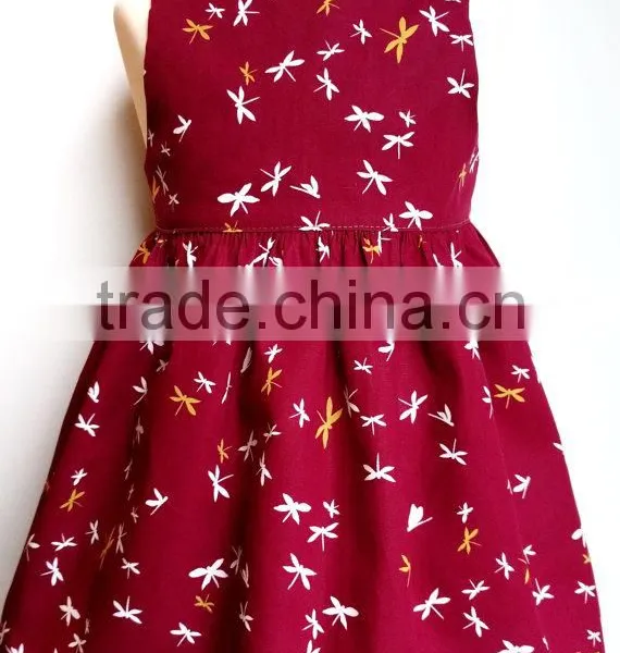 New Fashion Pure Cotton In Red Color Baby Girls Dress Summer photo-2