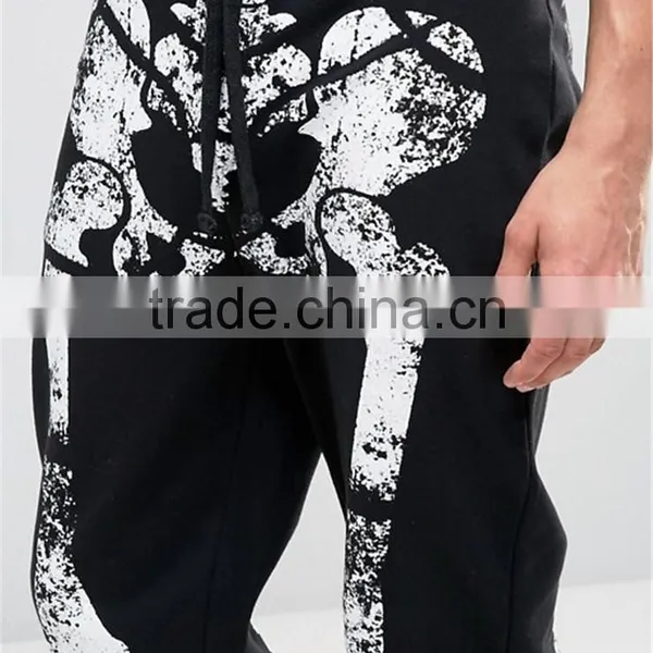 Custom Design Men Casual Pants Halloween Joggers With Skeleton Print Custom Print Cotton Leggings photo-4
