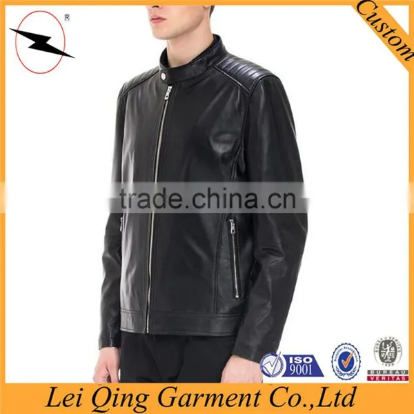 Latest Fashion Design Black Leather Men Winter Coat Fur Clothing Men Coat photo-5