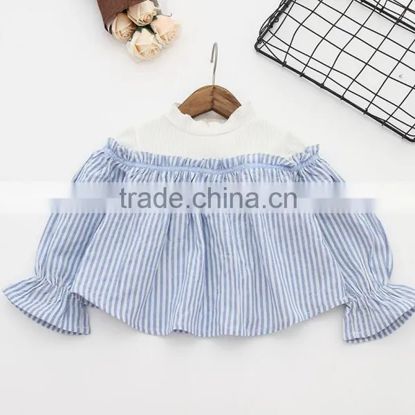 2-7 Years Wholesale 2017 New Style Girls Patchwork Shirt Cotton Long Sleeve Autumn Fashion Girls Blouses photo-2