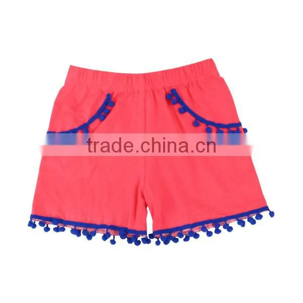 Wholesale Girls Shorts Children Kids Shorts With Pom Ruffle Summer Shorts photo-4