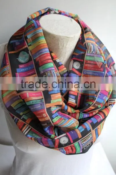 Bookshelf Infinity Scarf, Book Scarf, Library Scarf, Book Infinity Scarf, Accessories, Gift for Her photo-4