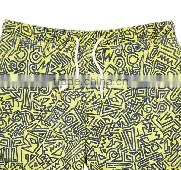Factory Custom 100% Cotton Wholesale Athletic Shorts With Abstract Print Acid Wash photo-4