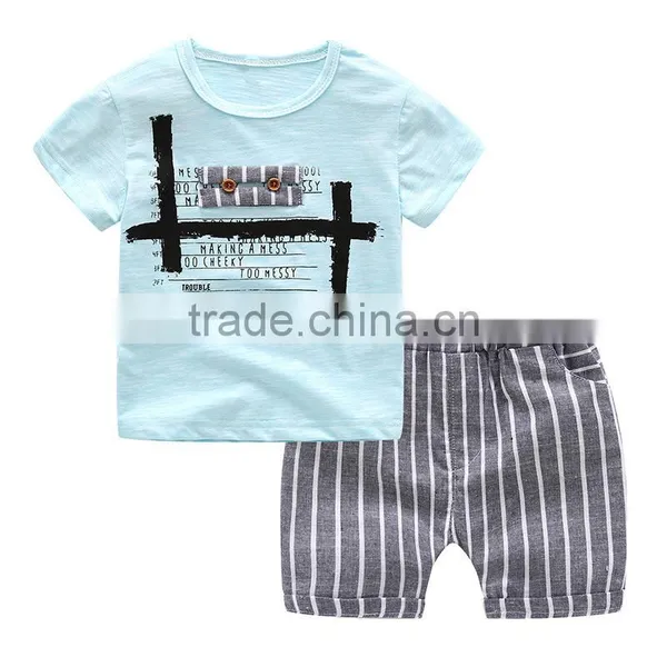 Wholesale Quality Short Sleeves Little Boy Clothes Suit Kids Clothes Clothing Set photo-6