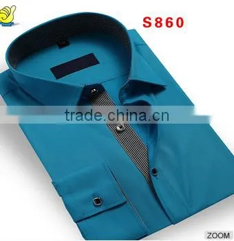 Men's Fashion Casucal Short Sleeve Cotton Denim Shirt 2015 Spring Summer photo-2