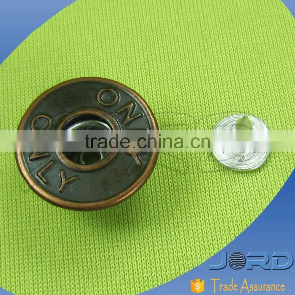 Plating Zinc Alloy Metal Red Antique Copper Screw Jeans Button for Denims photo-2