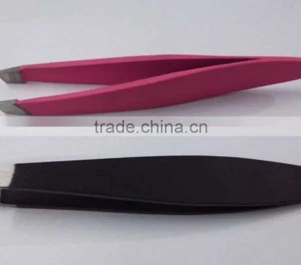Min Slanted Eyebrow Tweezers/ Top Quality Tweezers in Black & Pink Color photo-2