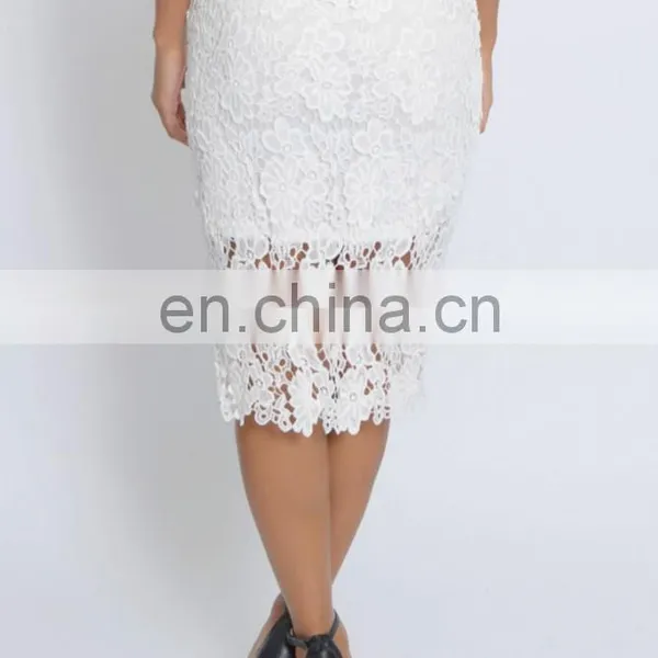 Charming Knee-Length White Lace Skirt photo-2