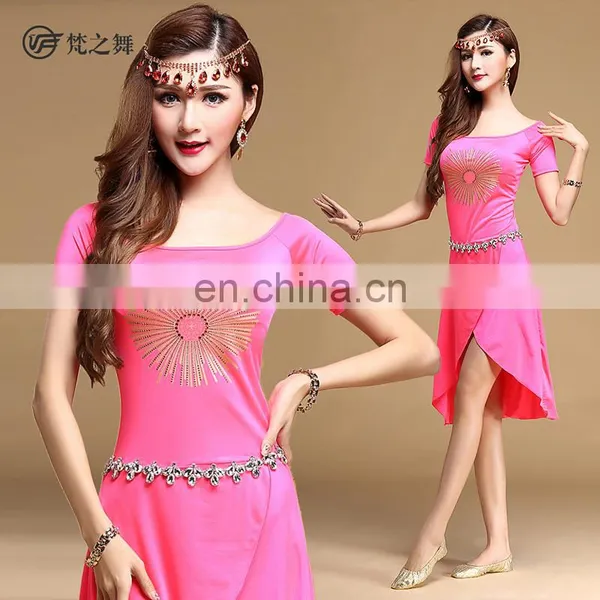 T-5113 Fashion High Spandex Hot Drill Designed Plus Size Practice Belly Dance Wears photo-2