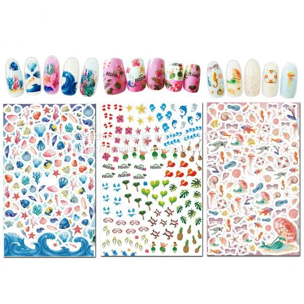 Summer Nail Decals Stickers, More Than 1000 Pieces of Adhesive Head DIY Nail Art Design Templates photo-2