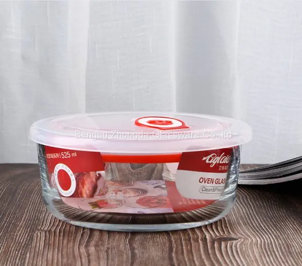 Hot Sale Food Grade Round Freezer Fridge Glass Container photo-3