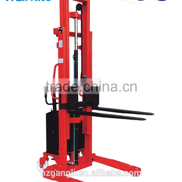 Semi-electric Stacker With Adjustable Fork