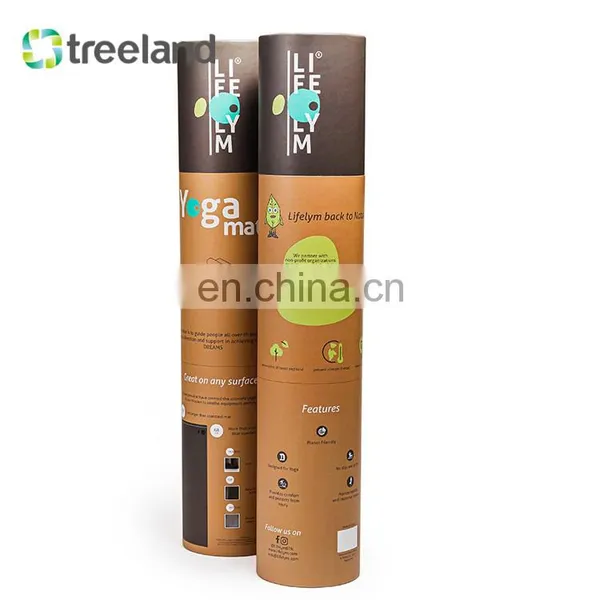 Custom Logo Big and Long Size Yoga Mat Cardboard Tube Box Packaging photo-2