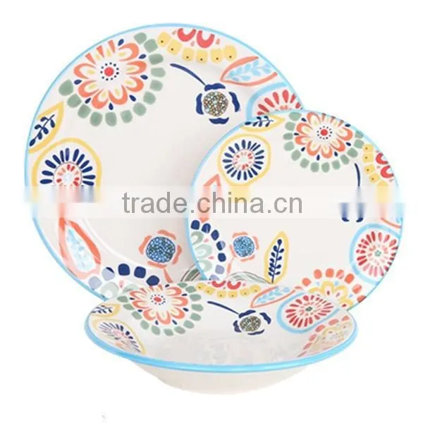 Porcelain Ware With Colored Rim and Decalgood Quality and Cheap Dinnerwareporcelain Sanitary Ware