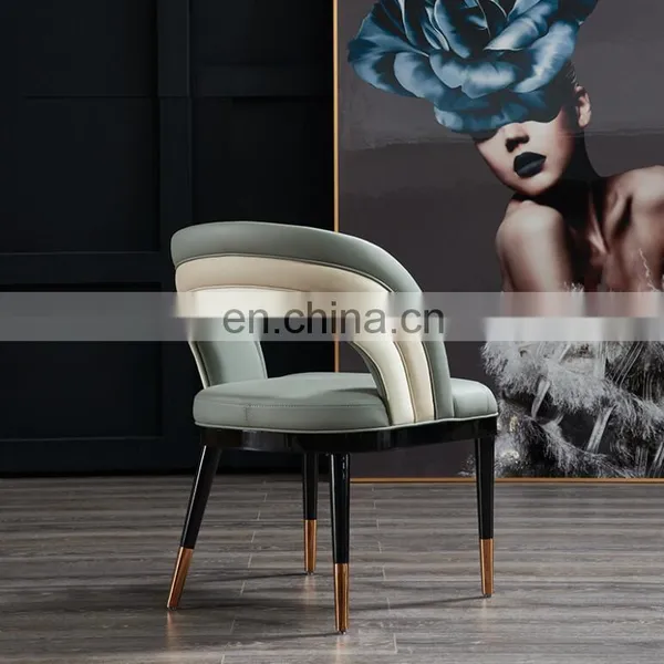 Nordic Leather Solid Wood Modern Dining Chair For Restaurant photo-3