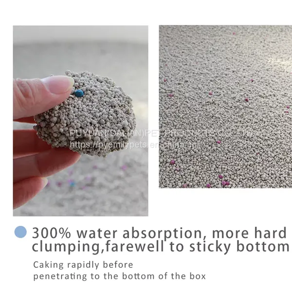 Bentonite Cat Litter 1-3.5 mm Dust Free Strong Clumping Kitty Litter Colorful Ball Shape Sand for Cat photo-5