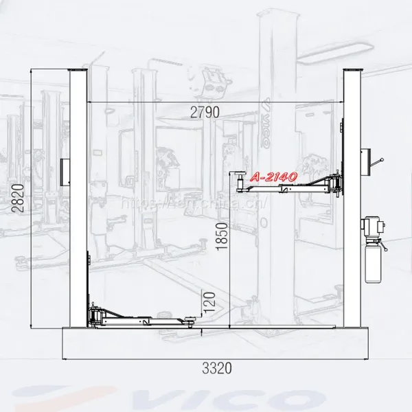 4 Ton One Side Release Two Post Hydraulic Car Lift With CE Certificate V-LZW-A-2140 photo-4