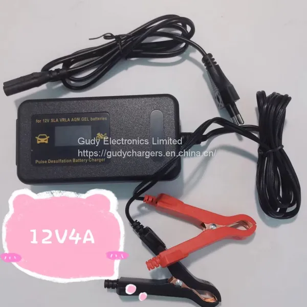 Universal Motorcycle Battery Chargers 12V 4A Lead Acid Battery Charger Desulfator With LCD photo-4