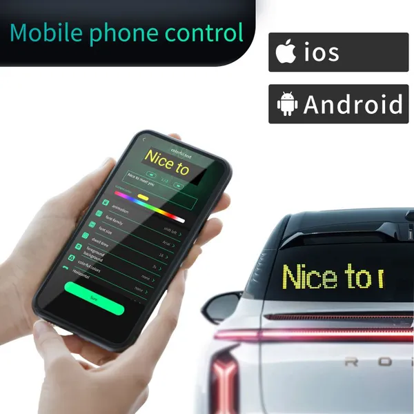 LED Pixel Soft Display Pattern Animation Mobile APP Control Flexible USB Car Screen DIY Text Wireless Lan Connection photo-5
