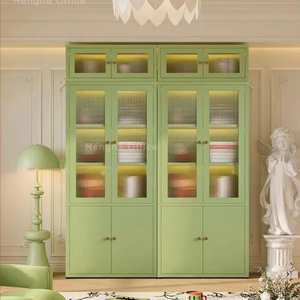 Water-resistant Metal Arched Linen Cabinet, Hazy Fluted Glass Bathroom Storage Unit for Luxury Hotel & Home Spa Project-China Supplier