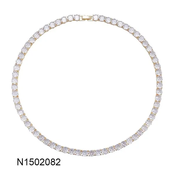Luxury Hip Hop Tennis Necklace 3m/4m/5m Created Moissanite Gemstone Unisex Basic Tennis Chain Necklace Fine Jewelry Wholesale photo-4