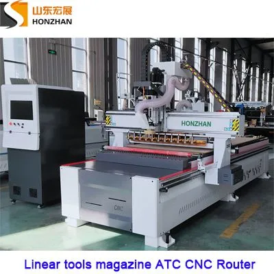 HONZHAN HZ-ATC1325L 1300×2500 мм линейный автоматический магазин смены инструментов ATC ЧПУ-фрезерный станок для резки мебели, деревянных дверей и шкафов