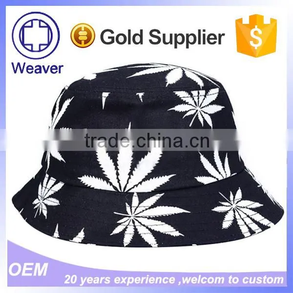 Outdoor Hat Custom Logo Cotton Black Leaf Sublimation Bucket Hat photo-2