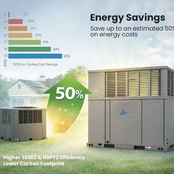 Yuju Environ Tech 5 Ton Rooftop Packaged Air Conditioner Unit, R32 60Hz 1Ph/3Ph Optional Package AC for Industrial Park photo-4