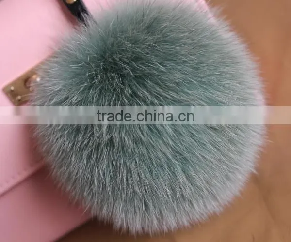 Fashion Trendy Women Girls 100% Real Fur Pom Pom Key Chains photo-5
