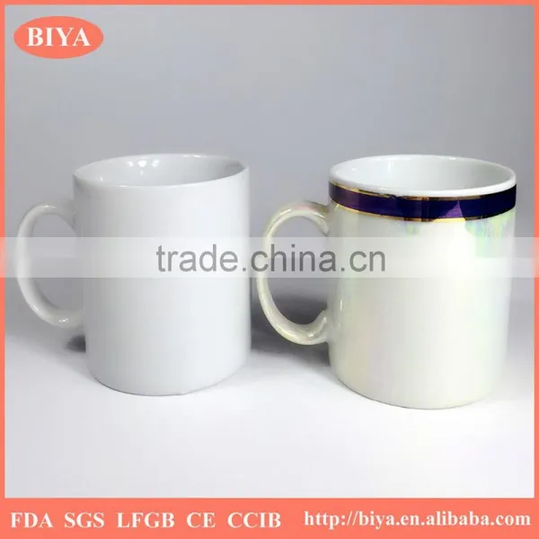 Ceramic Souvenir Mug 11oz Promotion White Porcelain Coffee Mug Coated Five Colors Pearl Glazed, Design Can be Custom photo-5