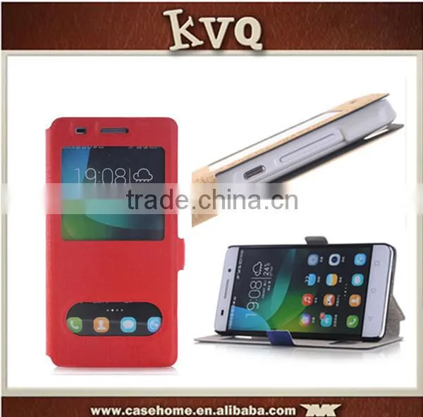 New Ultra Slim View Window Flip PU Leather Case Cover For Huawei Honor 4A photo-4