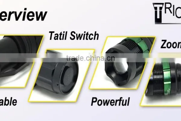 (120242) Zooming Aluminum Alloy 1*18650/3*AAA Police Torch Rechargeable Led Flashlight photo-5