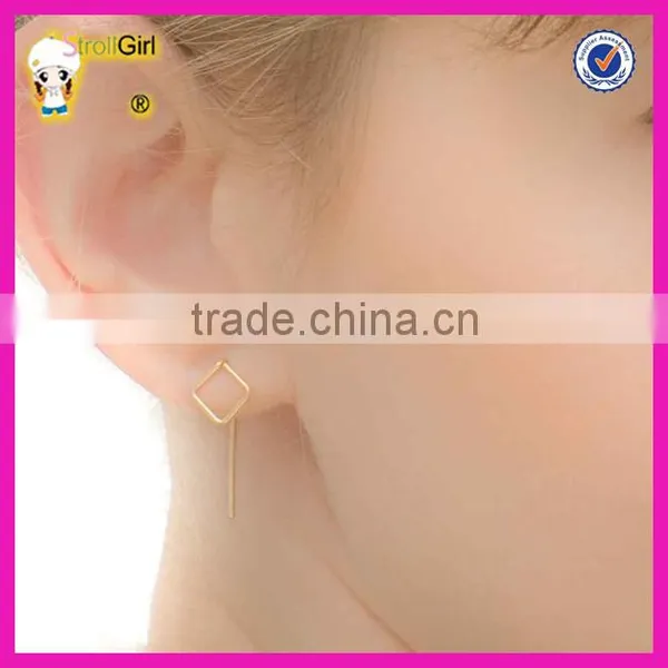 Wholesale Gold Plating Square Earrings, Women Square Ear Jacket, Minimalist Ear Cuff photo-5