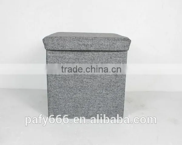 Fabric Foldable Storage Ottoman Storage Case photo-4