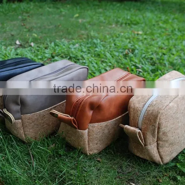 Wholesale Domil Blanks Portable Cosmetic Bags Cork Makeup Bags Toiletry Pouch