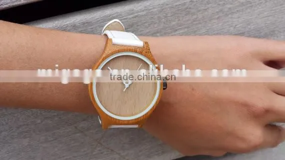 Women Bamboo Watch / Leather Band Lady Wood Watch photo-3