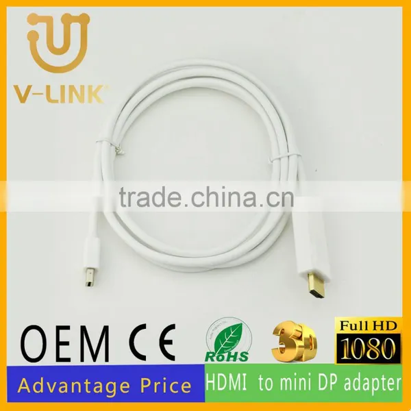 Wholesale Gold Plated Male to Male Hdmi to Mini Displayport Cable for Hdtv Computer Gameplayer