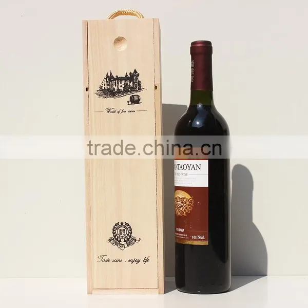 Wholesale Single Pine Unfinished Wooden Wine Bottle Boxes photo-2