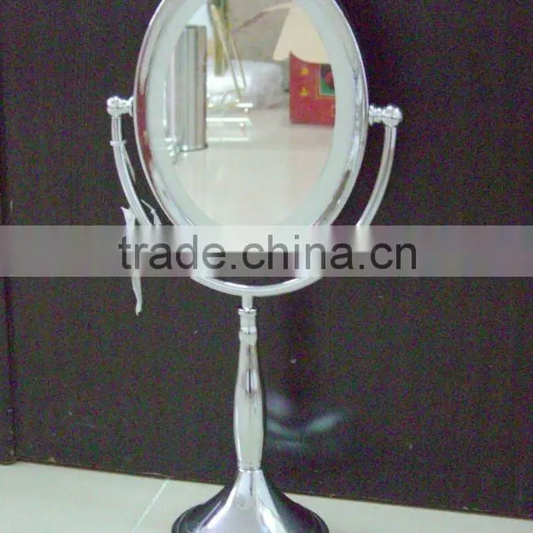 High End Quality Decorative Oval Shape Stylish Stainless Steel Table Mirror Stand