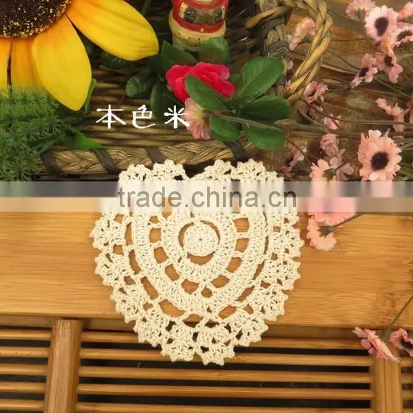 Heart Doilies,wedding Decoration Woven Coasters Cute Heart Shaped Applique photo-2