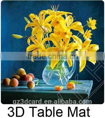 Lenticular Table Mat / Promotional 3D Print Lenticular Coaster Pad/good Quality 3D Table Mat photo-2