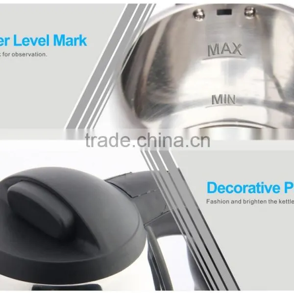 1.7L CE Rohs Electric Water Kettle Stainless Steel Hotel Electric Kettle photo-5